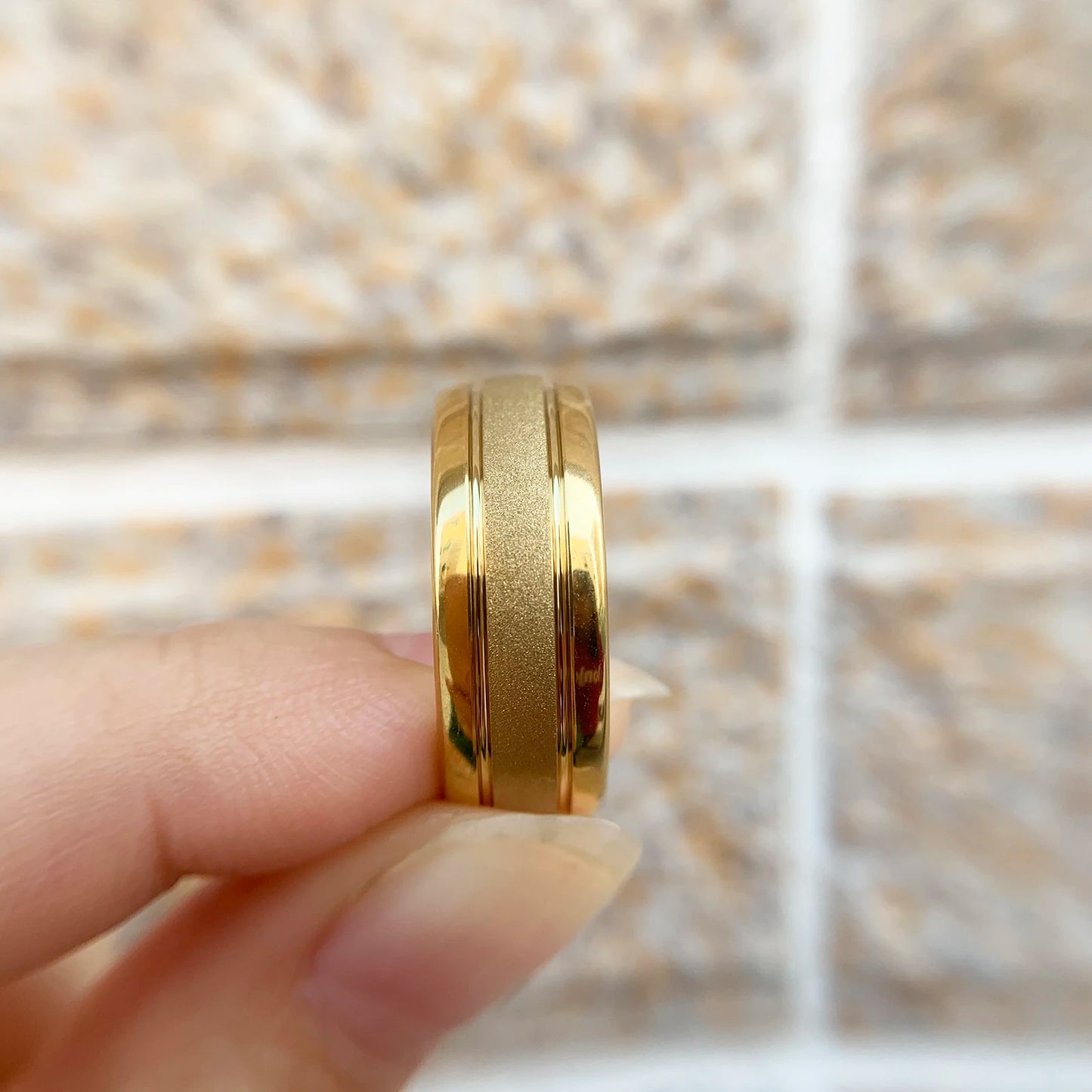 Men's Wedding Rings Golden Color 8mm