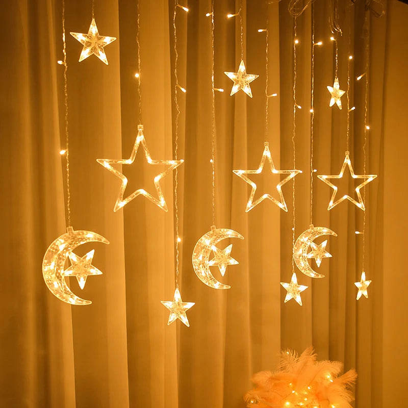 "LED Christmas String Garland Curtain Lights – Festive Decor for Home, Tree, Weddings & New Year 2025!"