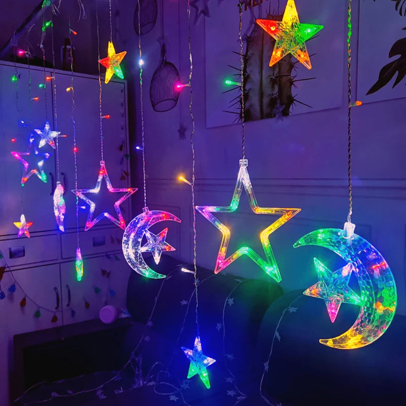 "LED Christmas String Garland Curtain Lights – Festive Decor for Home, Tree, Weddings & New Year 2025!"