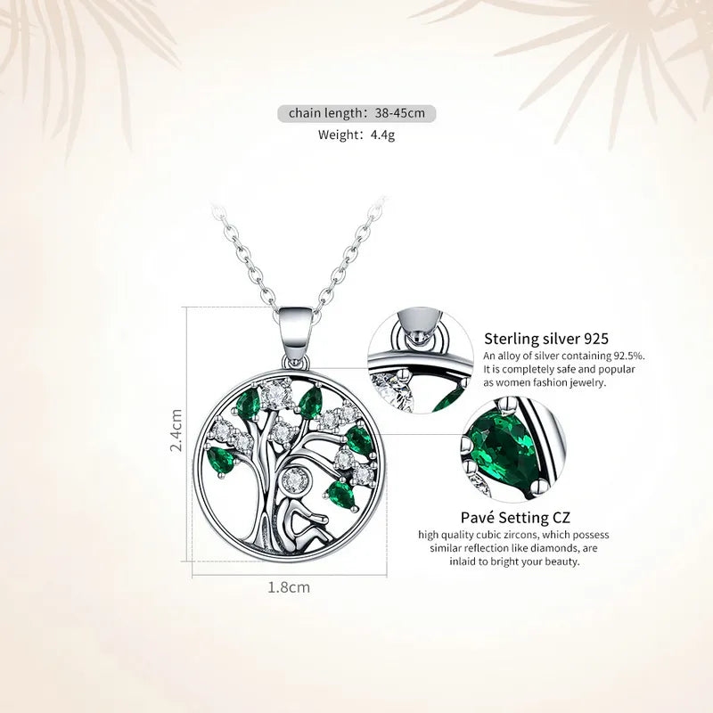 925 Sterling Silver Tree of Life Necklace for Women, 14K Gold Plated Lucky Tree Pendant Necklaces Jewelry