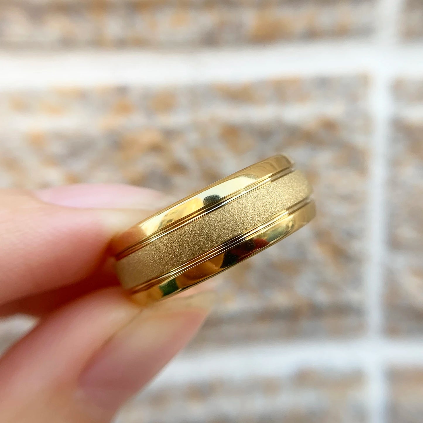 Men's Wedding Rings Golden Color 8mm