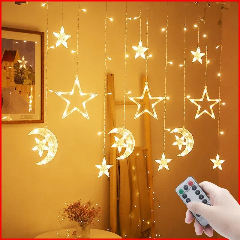 "LED Christmas String Garland Curtain Lights – Festive Decor for Home, Tree, Weddings & New Year 2025!"