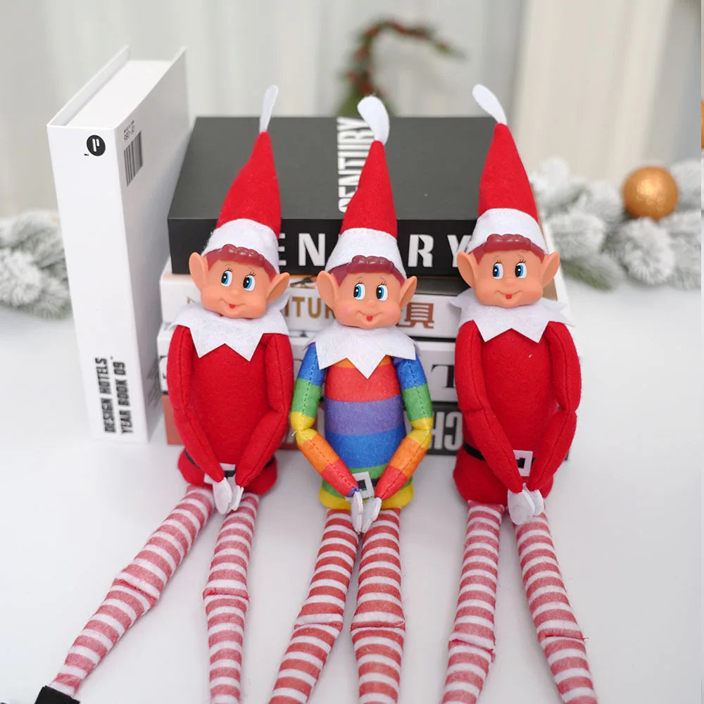 42cm Naughty Christmas Elf Plush Toy – Long Bendy Elf on the Shelf Doll for Fun Holiday Decor & Mischievous Festive Cheer!"