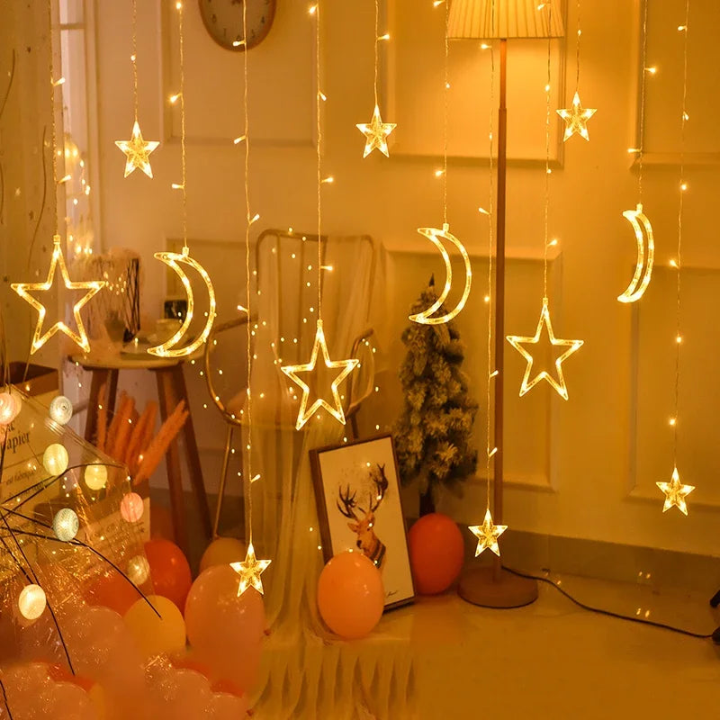 "LED Christmas String Garland Curtain Lights – Festive Decor for Home, Tree, Weddings & New Year 2025!"