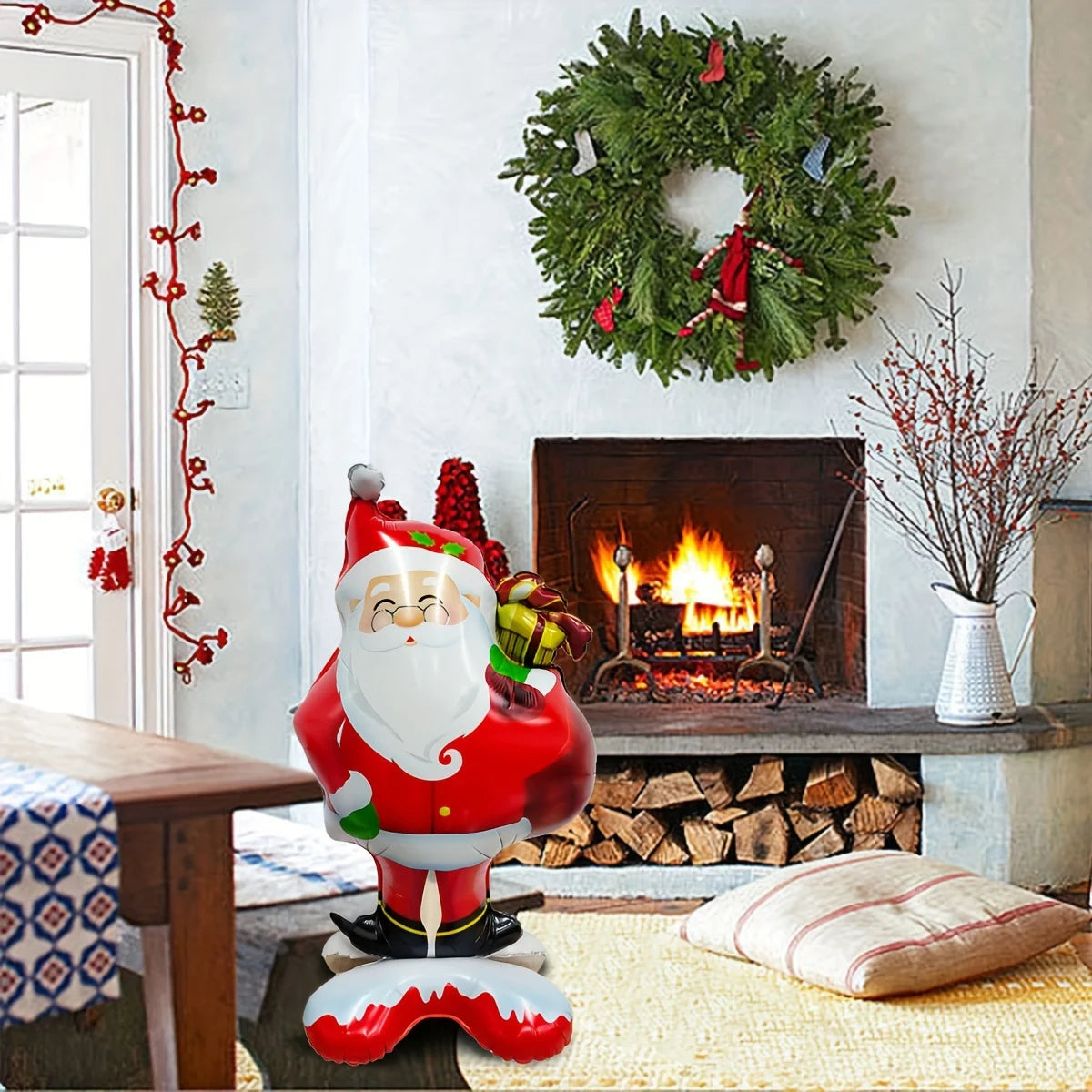 "Extra Large Standing Santa Claus Foil Balloon – Festive Holiday Decoration for Christmas, New Year & Party Celebrations!"