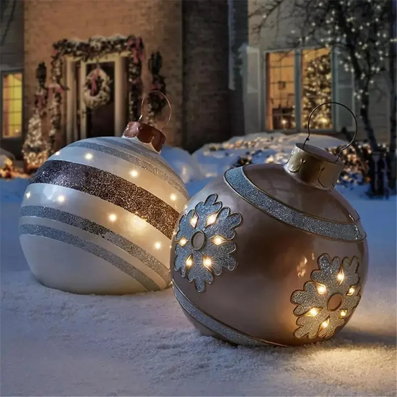 60cm Giant Outdoor Christmas Inflatable Ball – Festive PVC Decoration for Trees, Yards & Holiday Displays