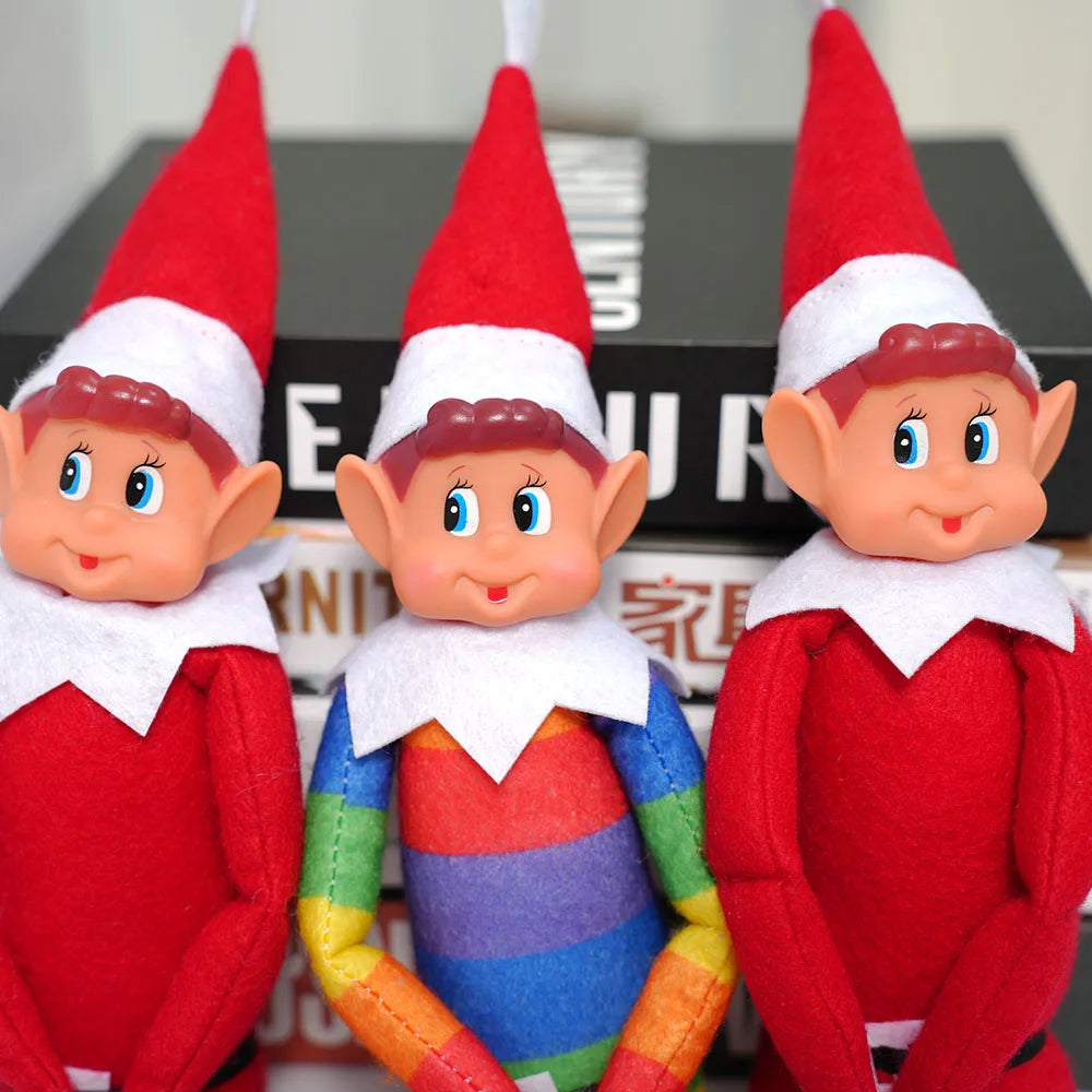 42cm Naughty Christmas Elf Plush Toy – Long Bendy Elf on the Shelf Doll for Fun Holiday Decor & Mischievous Festive Cheer!"