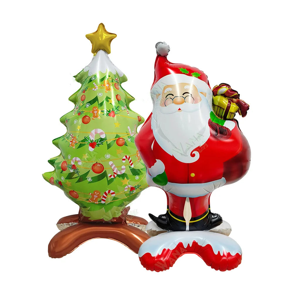 "Extra Large Standing Santa Claus Foil Balloon – Festive Holiday Decoration for Christmas, New Year & Party Celebrations!"