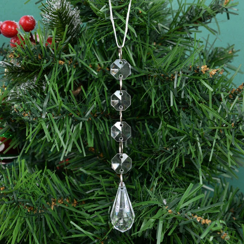 "5/10Pcs Acrylic Snowflake Ice Pendants – Elegant Hanging Ornaments for Xmas Tree & Home Decor 2024 Christmas & New Year 2025!"